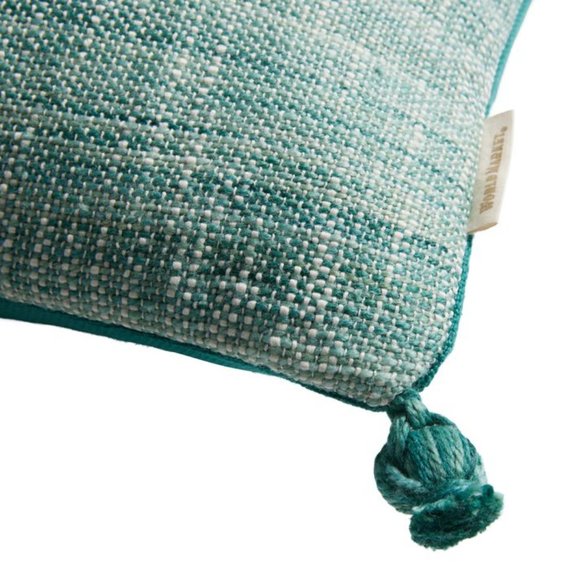 World Market Woven Teal Blue Pillows Set of 2 NEW - Picture 4 of 9